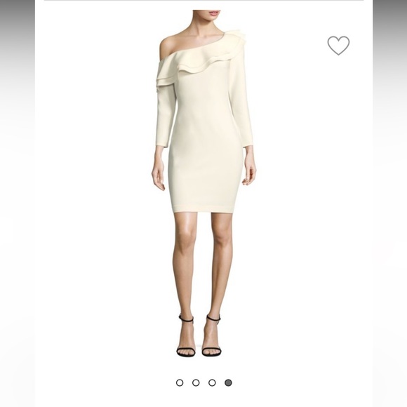 Cream Georgina Ruffle Dress. Perfect for bride or any date/party. - Picture 1 of 9